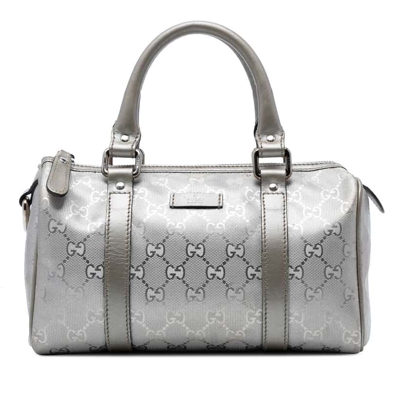 Gucci GG Imprime Joy Boston Silver Canvas Good condition - Front View