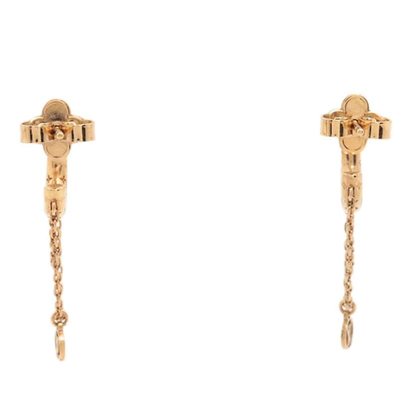 Louis Vuitton Mini Nanogram Hoop Earrings Gold Metal Good condition - Model View