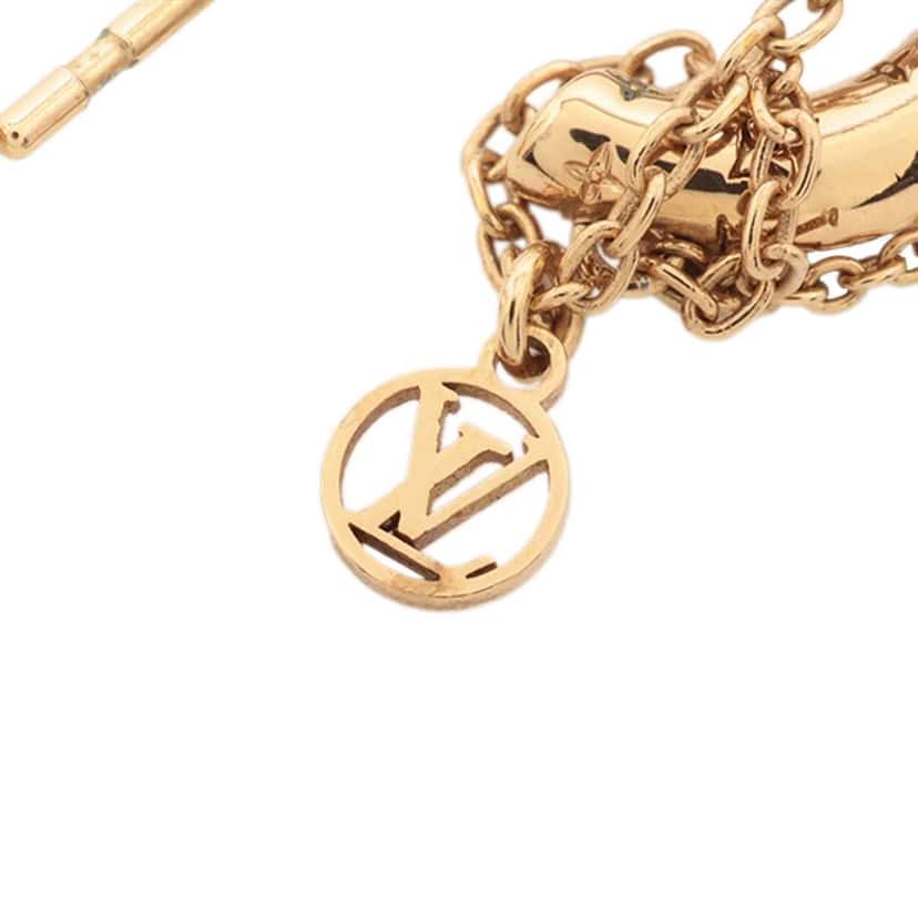Louis Vuitton Mini Nanogram Hoop Earrings Gold Metal Good condition - Box View