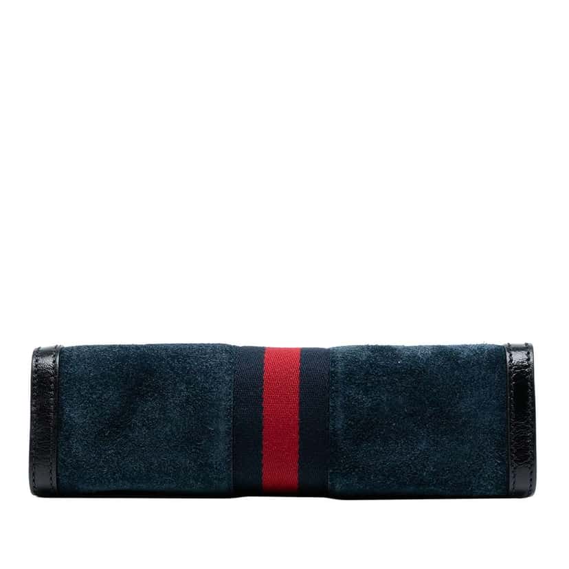 Gucci Small Suede Ophidia Chain Crossbody Blue Leather Good condition - Inside View