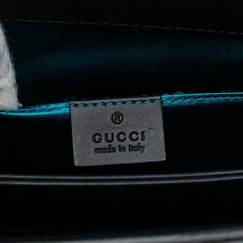 Gucci Small Suede Ophidia Chain Crossbody Blue Leather Good condition - Box View