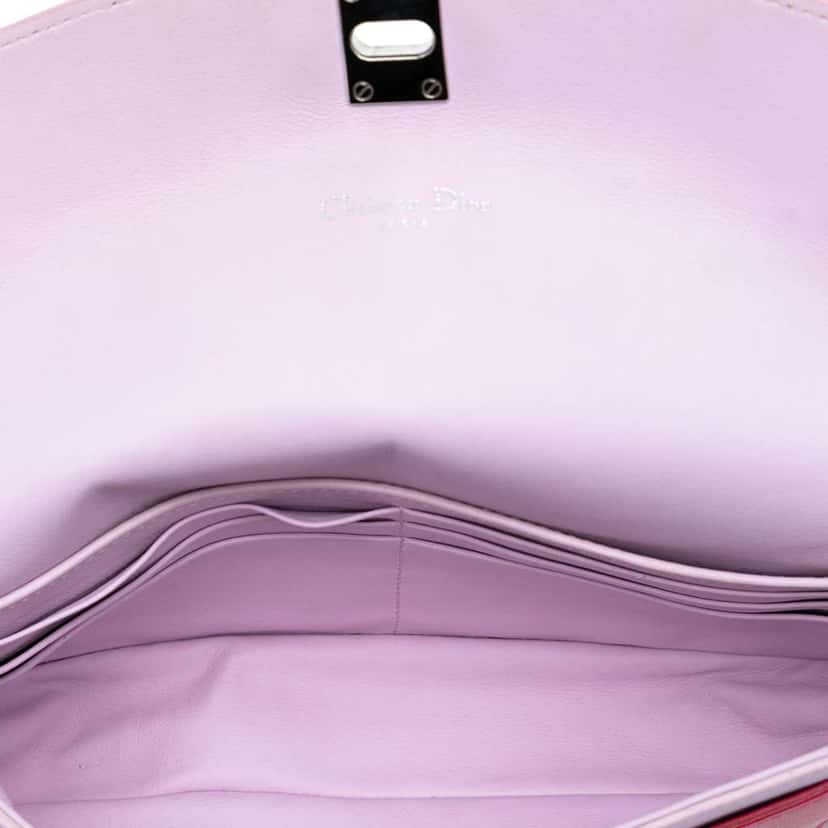 Dior Tricolor Leather Turn Lock Wallet on Chain Pink Leather Very good condition - Model View
