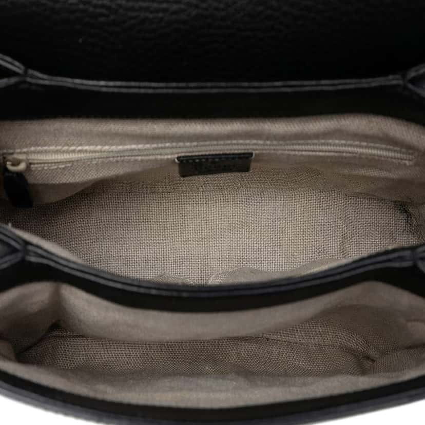 Gucci Small Dollar Calf Interlocking G Satchel Black Leather Good condition - Model View