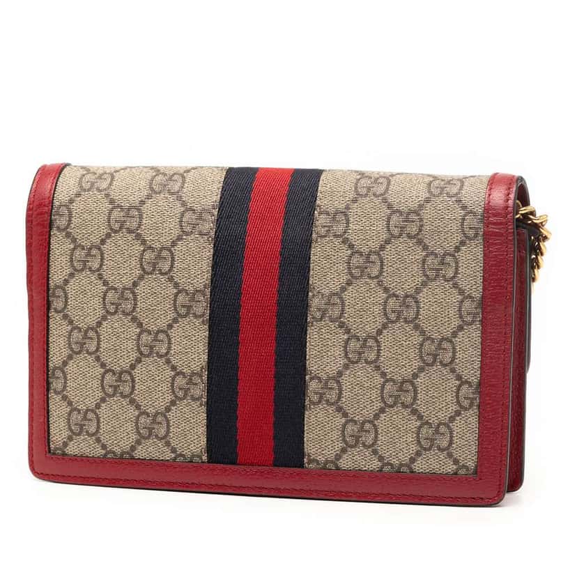 Gucci GG Supreme Queen Margaret Wallet on Chain Brown Canvas Good condition - Back View
