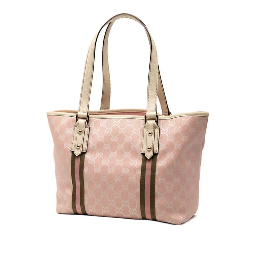 Gucci GG Canvas Jolicoeur Tote Pink Canvas Good condition - Back View