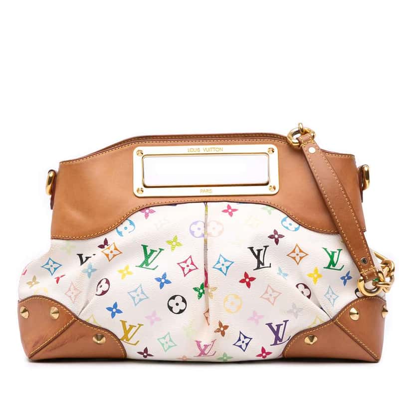 Louis Vuitton Monogram Multicolore Judy MM White Canvas Good condition - Front View