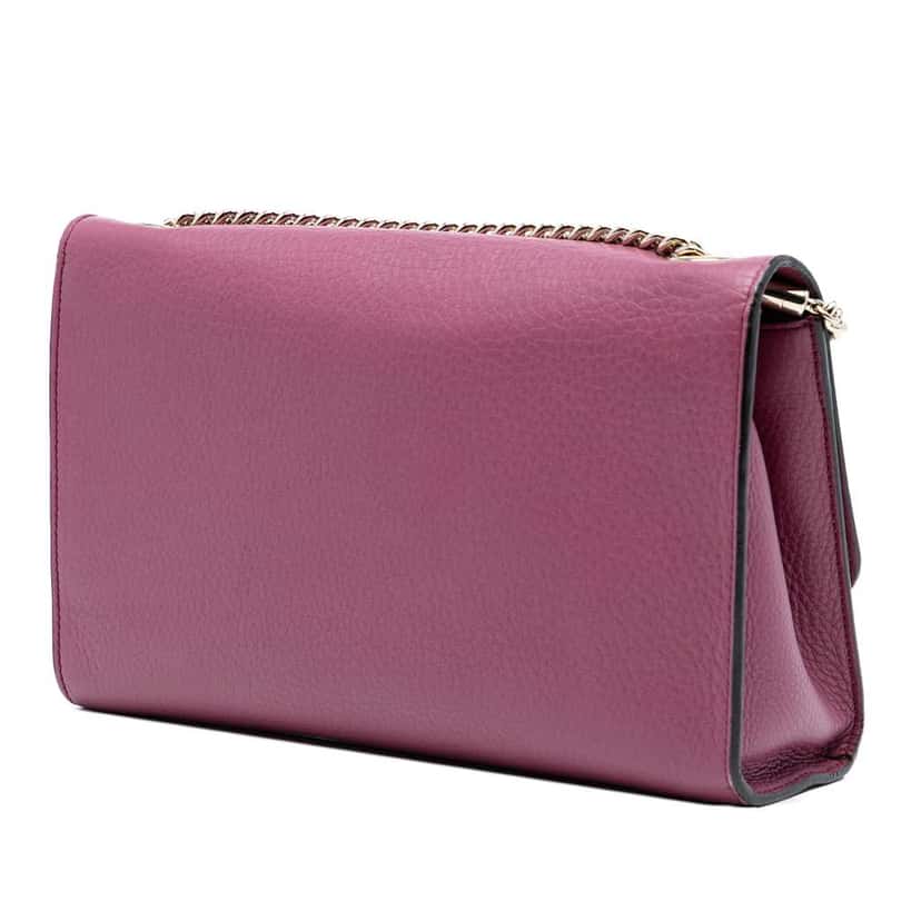 Gucci Medium Leather Miss Bamboo Crossbody Pink Leather Good condition - Back View