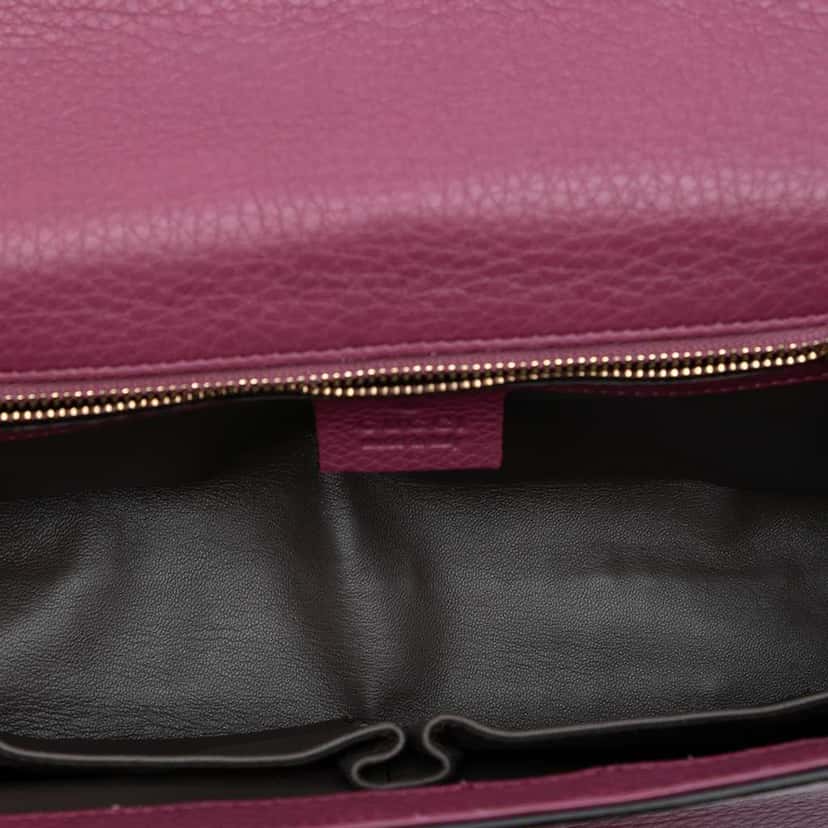 Gucci Medium Leather Miss Bamboo Crossbody Pink Leather Good condition - Model View