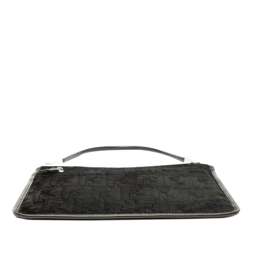Fendi Zucca Pony Hair Shoulder Bag Black Very good condition - Inside View
