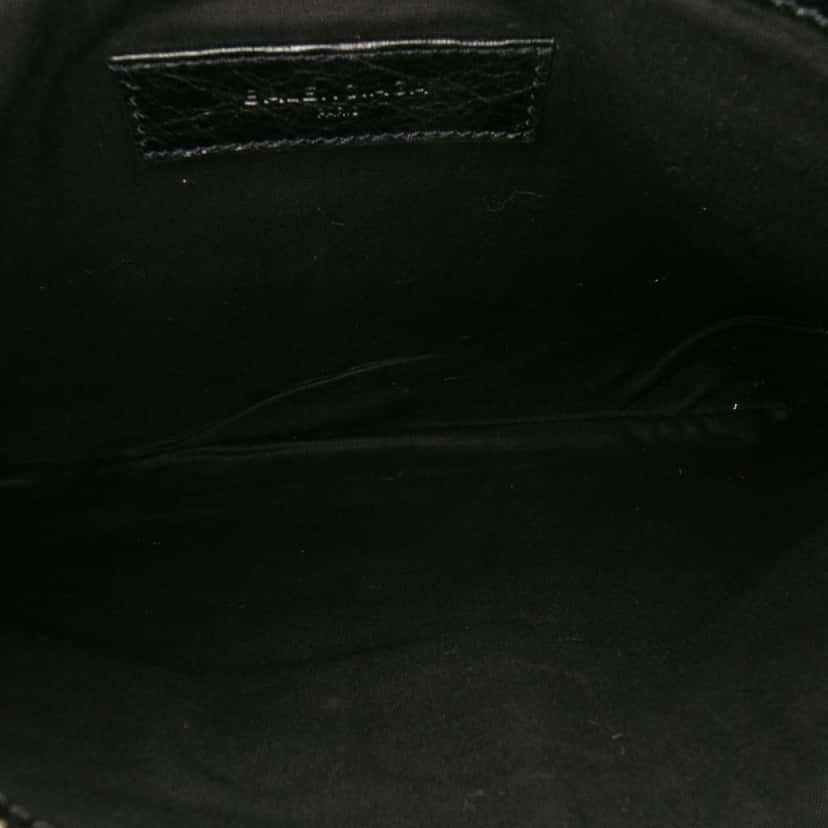 Balenciaga Lambskin Motocross Classic Clip M Clutch Black Leather Good condition - Model View