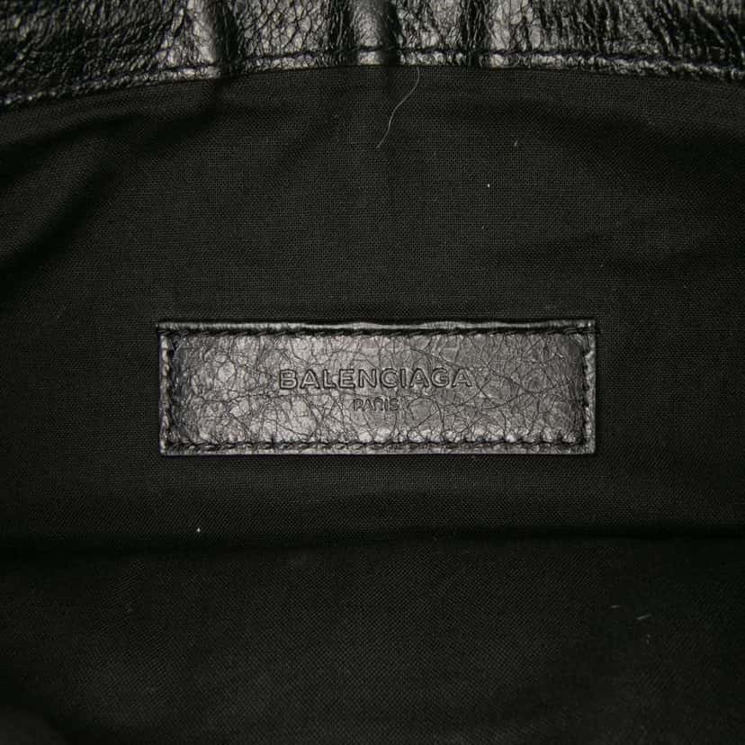 Balenciaga Lambskin Motocross Classic Clip M Clutch Black Leather Good condition - Box View