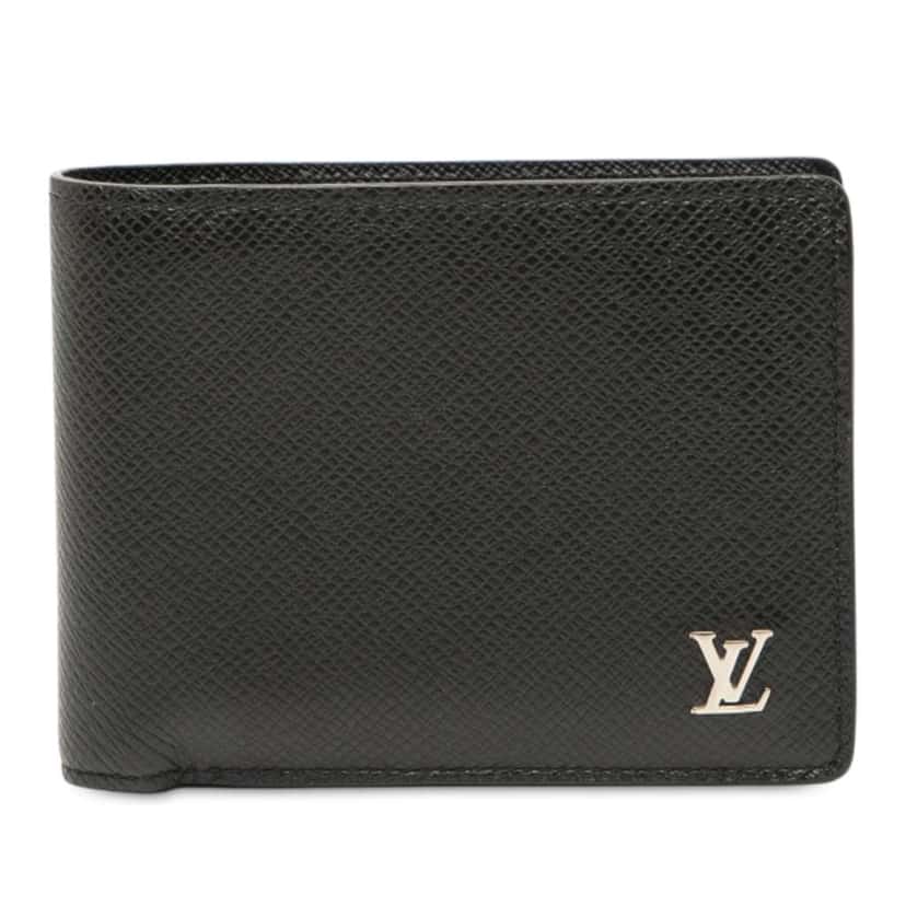 Louis Vuitton Taiga Multiple Wallet Black Leather Good condition - Front View