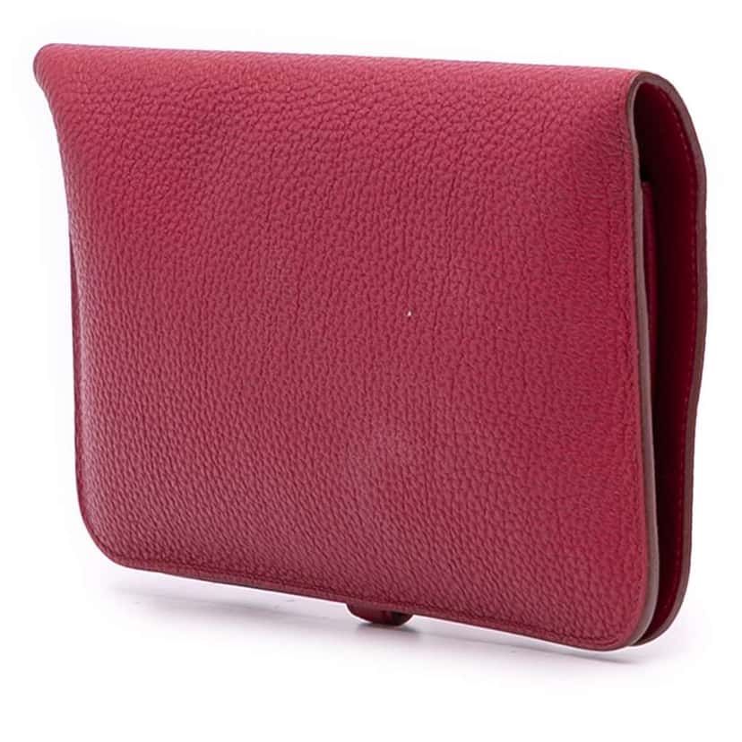 Hermès Togo Dogon Duo Wallet GM Red Leather Good condition - Back View