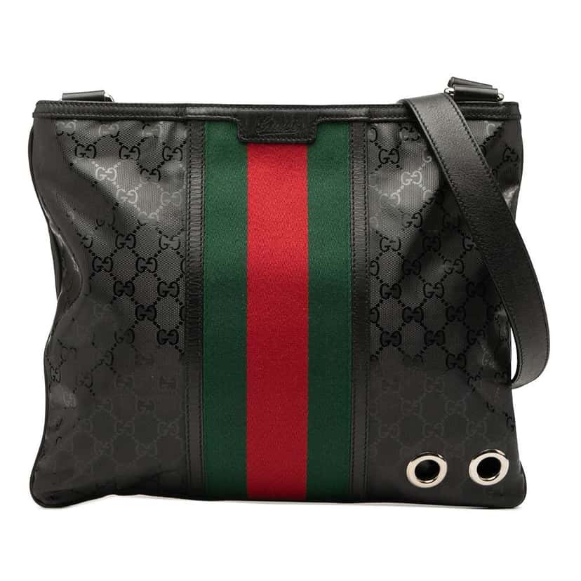 Gucci GG Imprime Web Crossbody Black Canvas Good condition - Front View