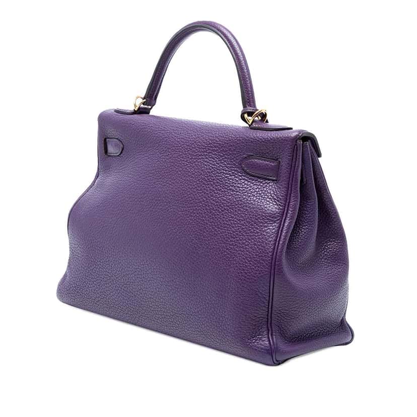 Hermès Togo Kelly II Retourne 32 Purple Leather Good condition - Back View