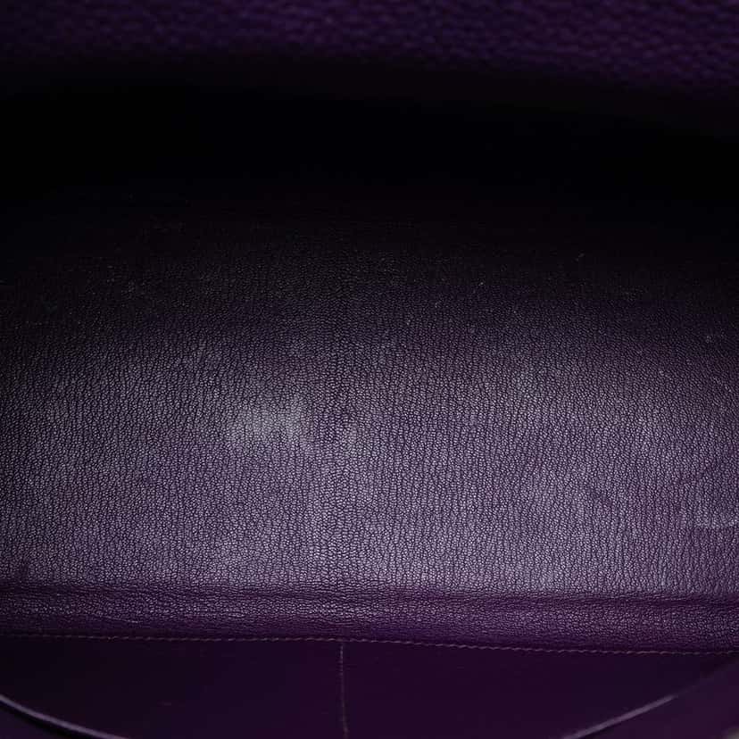 Hermès Togo Kelly II Retourne 32 Purple Leather Good condition - Model View