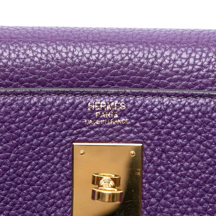 Hermès Togo Kelly II Retourne 32 Purple Leather Good condition - Box View