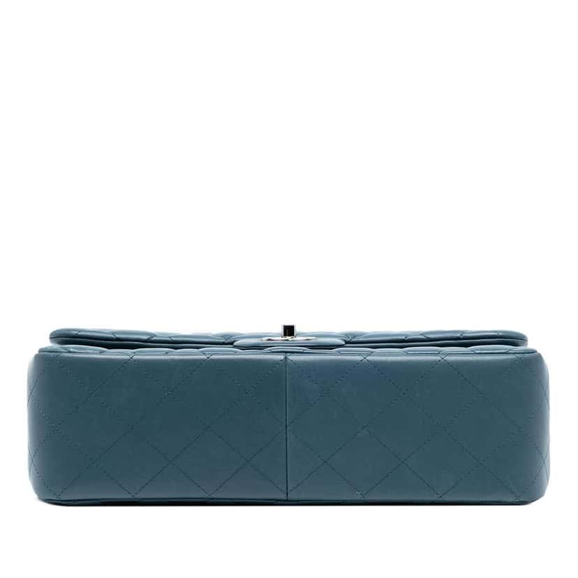 Chanel Jumbo Classic Lambskin Double Flap Blue Leather Good condition - Inside View