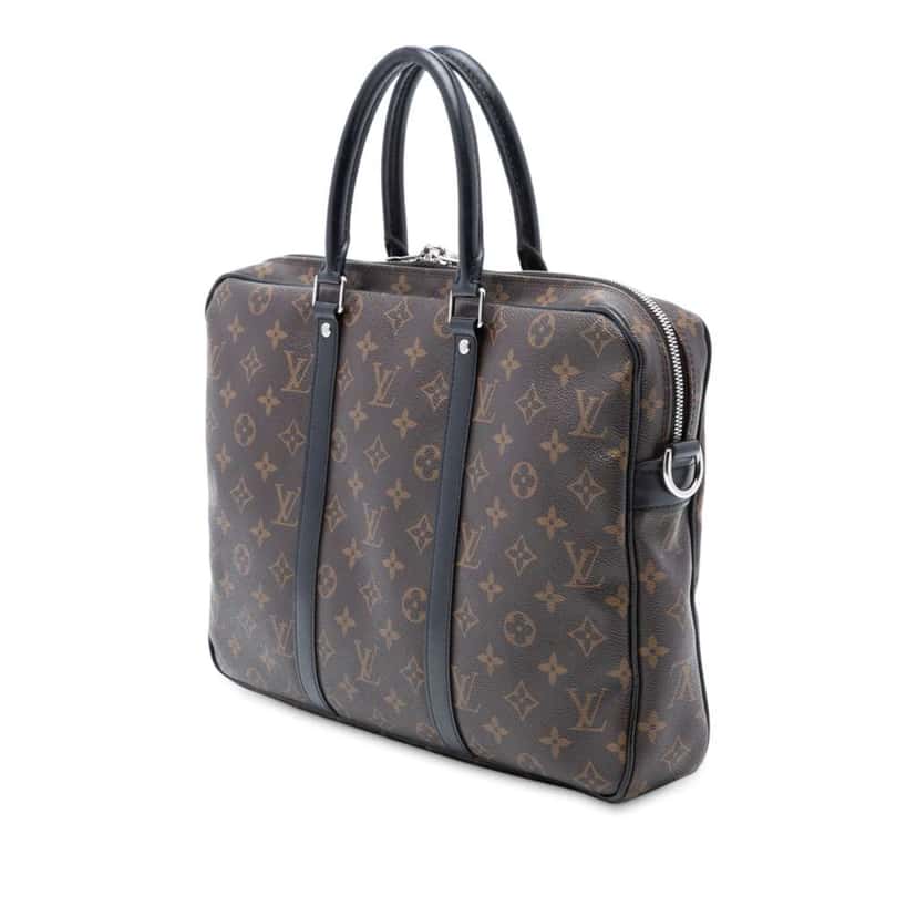 Louis Vuitton Monogram Macassar Porte Documents Voyage Brown Very good condition - Back View