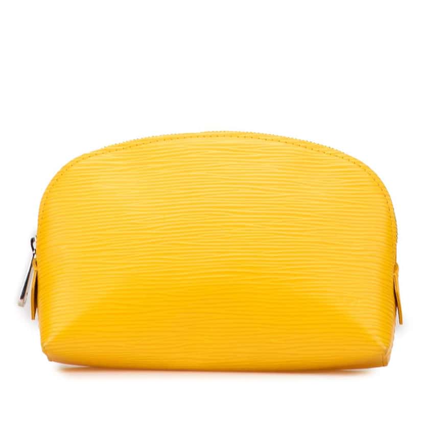 Louis Vuitton Epi Cosmetic Pouch Yellow Leather Good condition - Front View