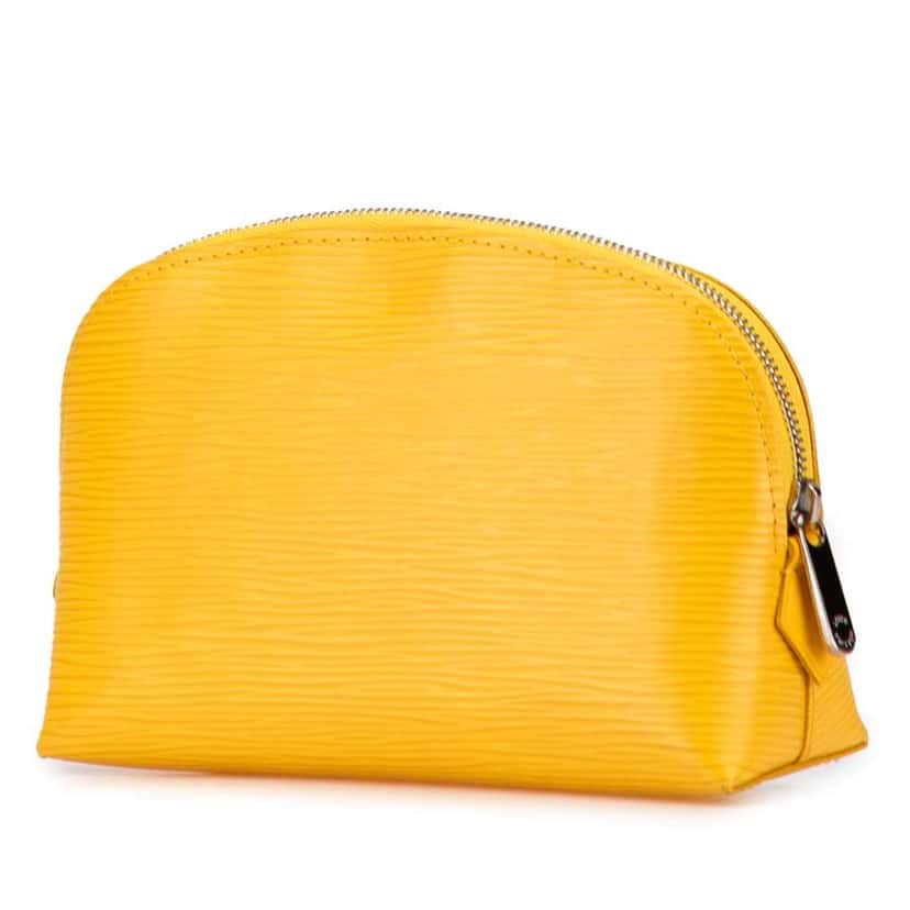 Louis Vuitton Epi Cosmetic Pouch Yellow Leather Good condition - Back View