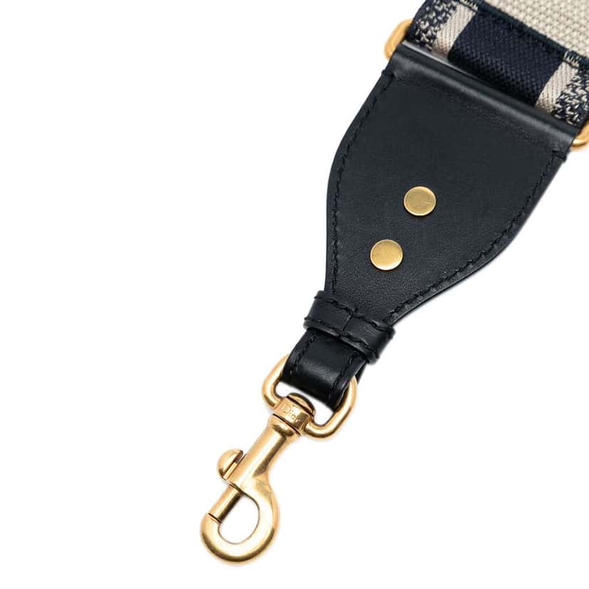 Dior Canvas Logo Embroidered Shoulder Strap Blue Canvas Good condition - Back View