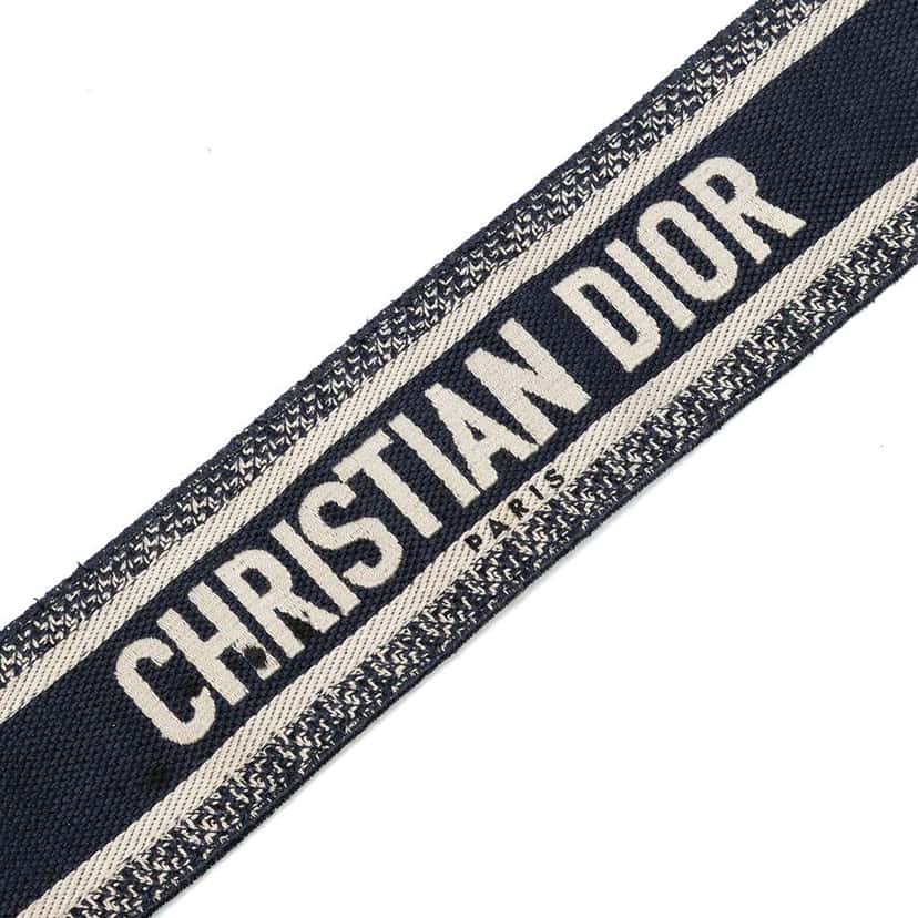 Dior Canvas Logo Embroidered Shoulder Strap Blue Canvas Good condition - Inside View