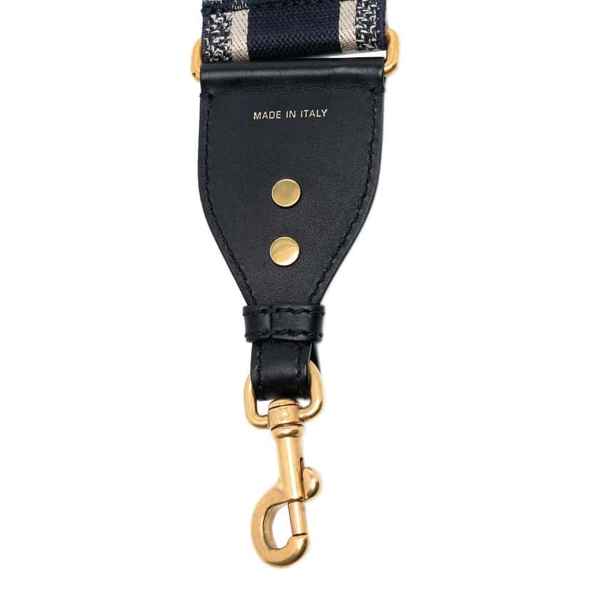 Dior Canvas Logo Embroidered Shoulder Strap Blue Canvas Good condition - Model View