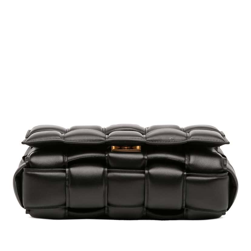 Bottega Veneta Nappa Intrecciato Padded Chain Cassette Satchel Black Leather Good condition - Inside View