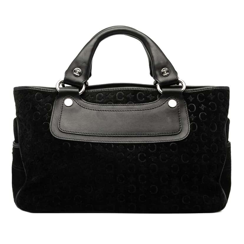 Celine C Macadam Suede Boogie Handbag Black Leather Very good condition - Front View