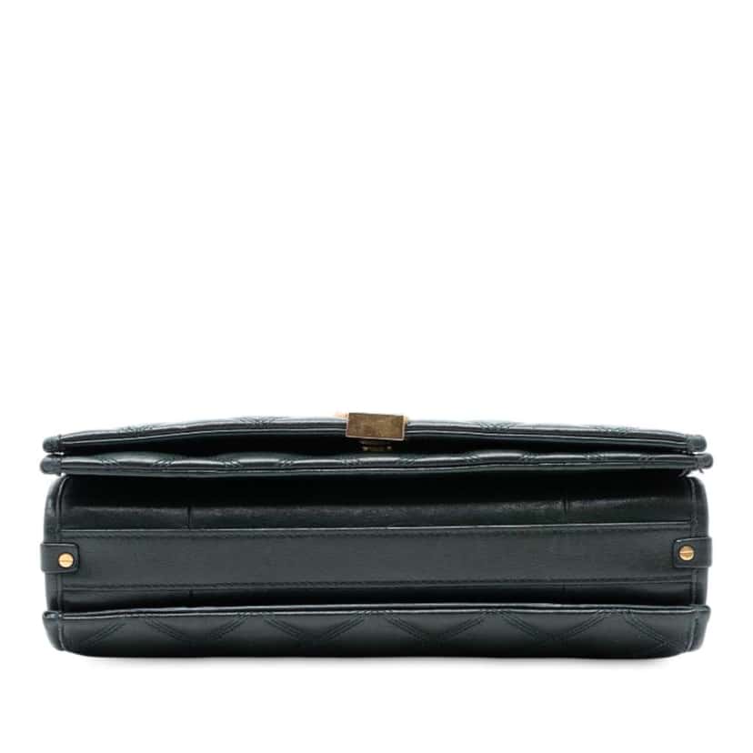Saint Laurent Small Quilted Lambskin Becky Chain Shoulder Bag Green Leather Good condition - Inside View