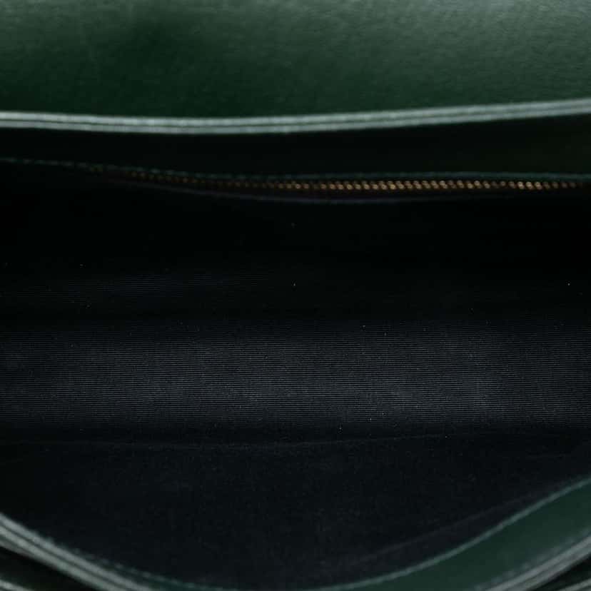 Saint Laurent Small Quilted Lambskin Becky Chain Shoulder Bag Green Leather Good condition - Model View