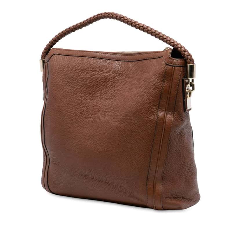 Gucci Large Calfskin Bella Shoulder Bag Brown Leather Good condition - Back View