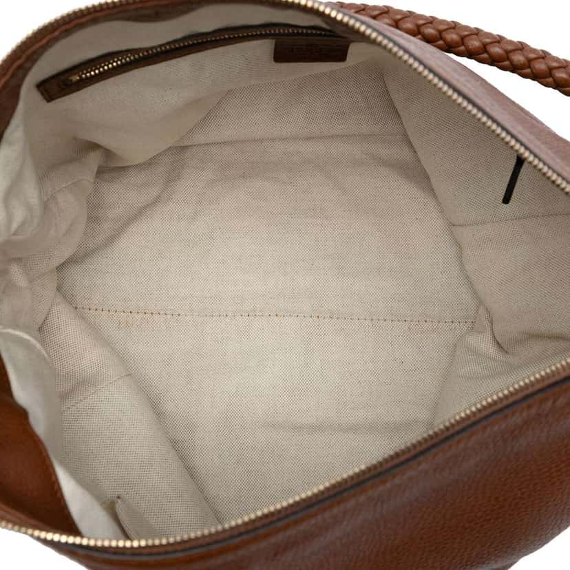 Gucci Large Calfskin Bella Shoulder Bag Brown Leather Good condition - Model View