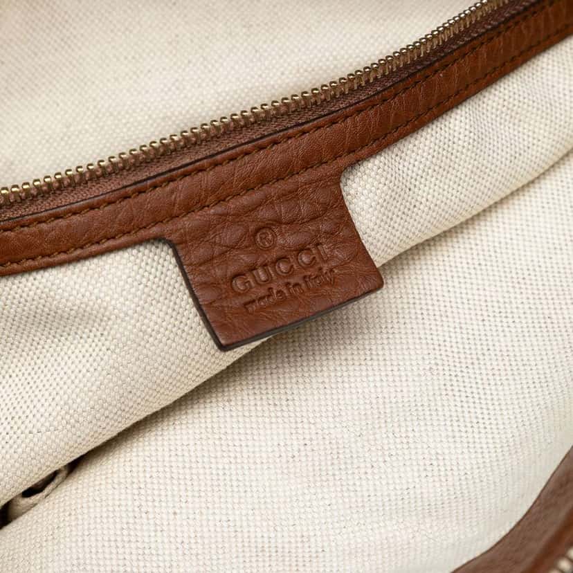 Gucci Large Calfskin Bella Shoulder Bag Brown Leather Good condition - Box View