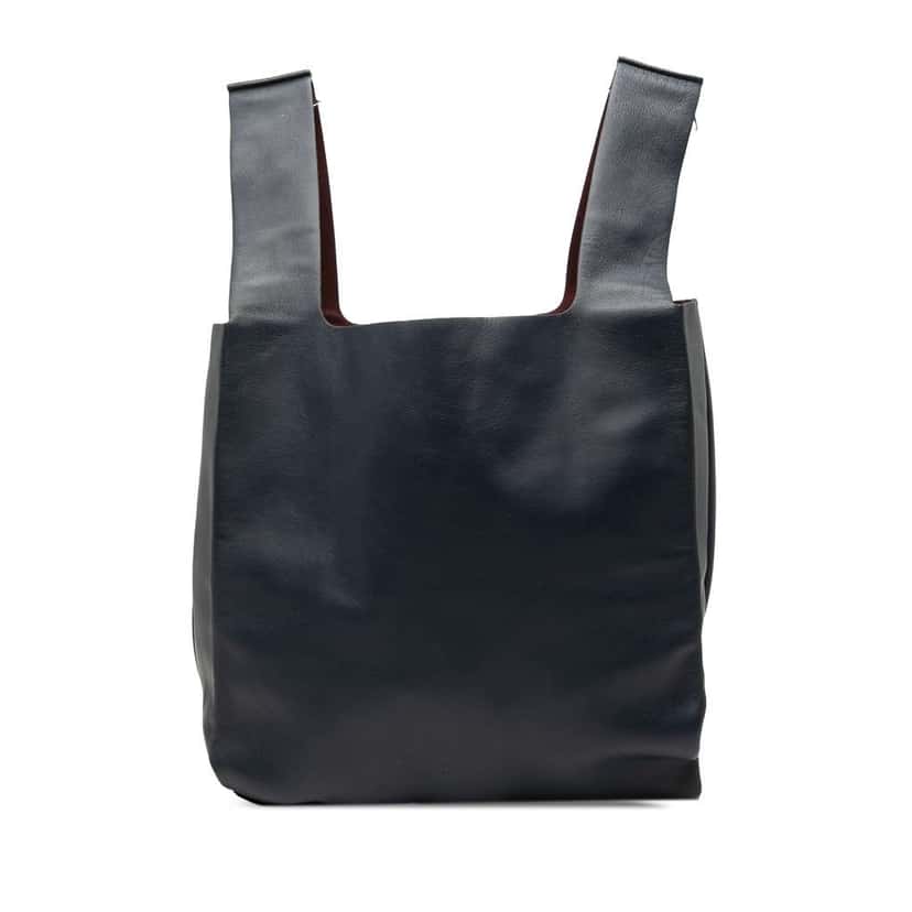 Valentino Reversible Leather Shopper Tote Black Leather Good condition - Front View