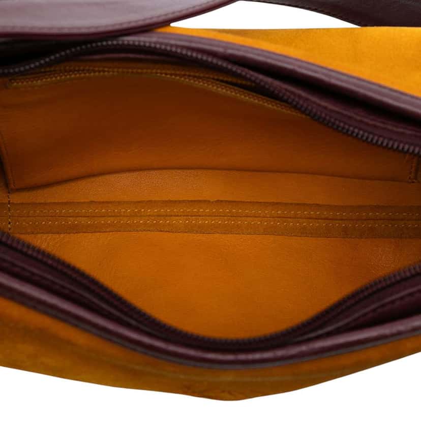 Loewe Anagram Suede Shoulder Bag Orange Leather Good condition - Model View