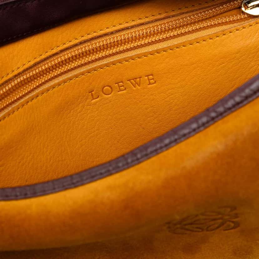 Loewe Anagram Suede Shoulder Bag Orange Leather Good condition - Box View