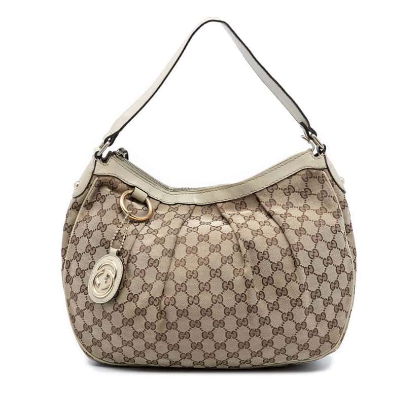 Gucci GG Canvas Sukey Shoulder Bag Brown Canvas Good condition - Front View