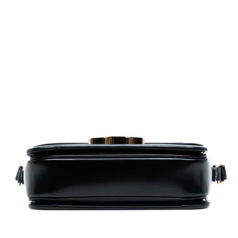 Celine Teen Shiny Calfskin Triomphe Crossbody Black Leather Good condition - Inside View