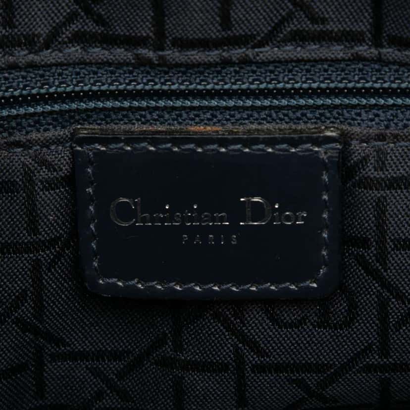 Dior Large Denim Cannage Acrylic Handles Lady Dior Blue Denim Very good condition - Box View