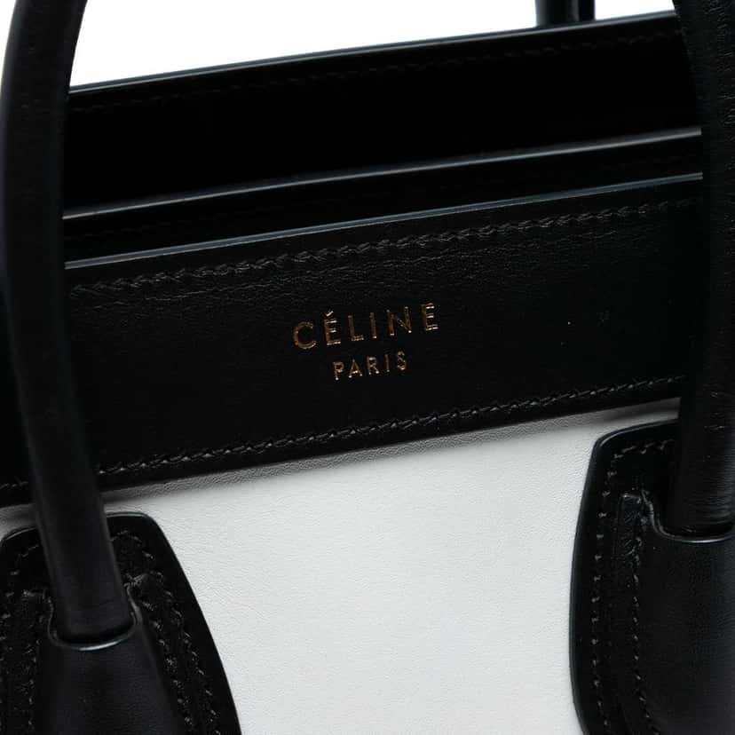 Celine Nano Tricolor Leather Luggage Tote White Leather Good condition - Box View