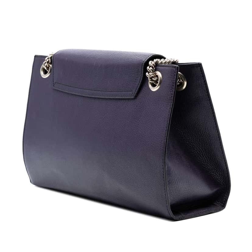 Gucci Large Leather Emily Shoulder Bag Purple Leather Very good condition - Back View