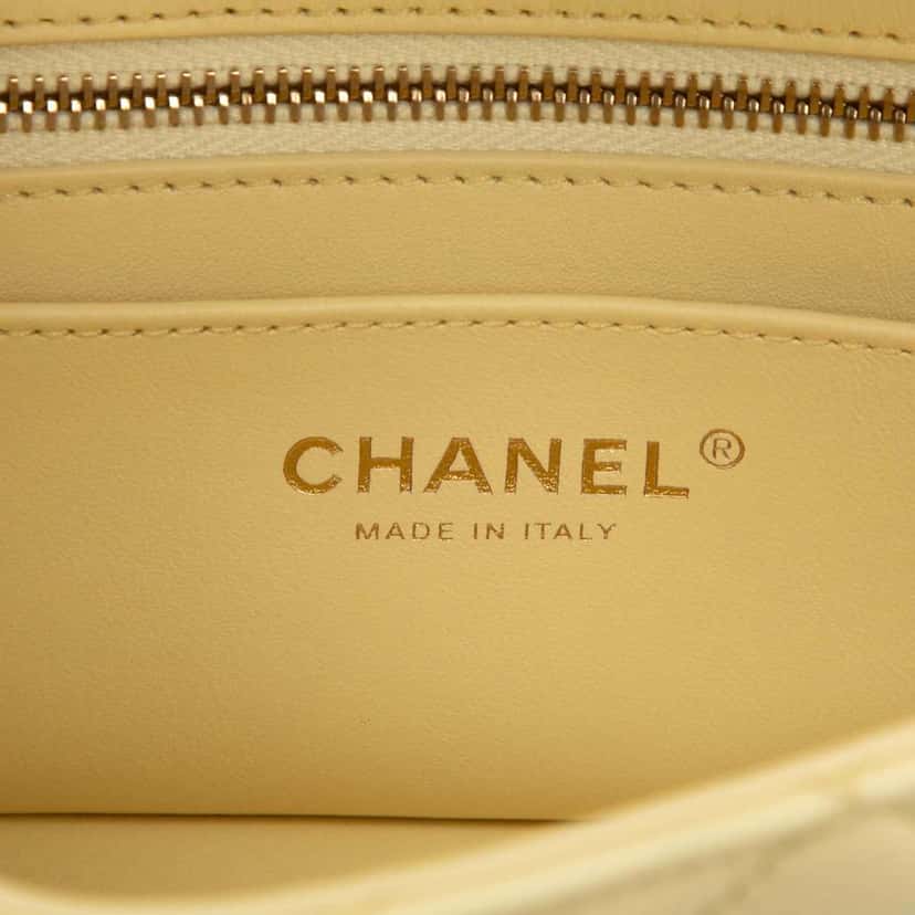 Chanel Mini Rectangular Classic Lambskin Sweet Camellia Flap Yellow Leather Good condition - Box View