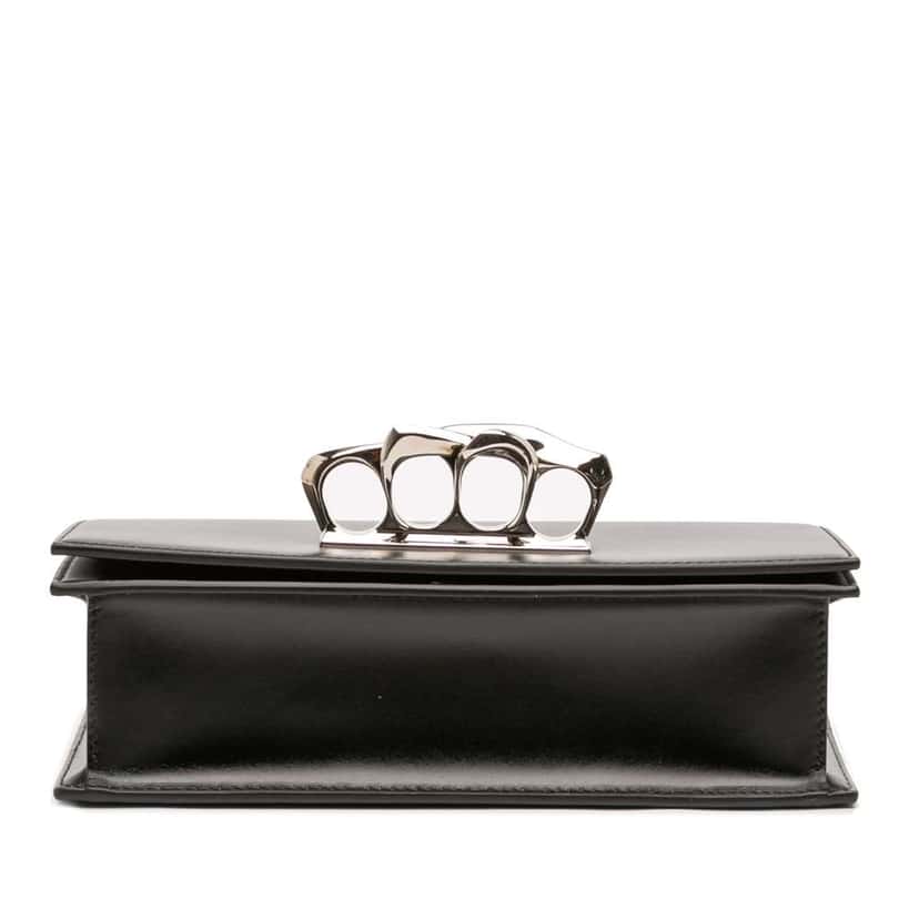 Alexander Mcqueen Mini Leather Sculptural Four Ring Crossbody Black Leather Good condition - Inside View