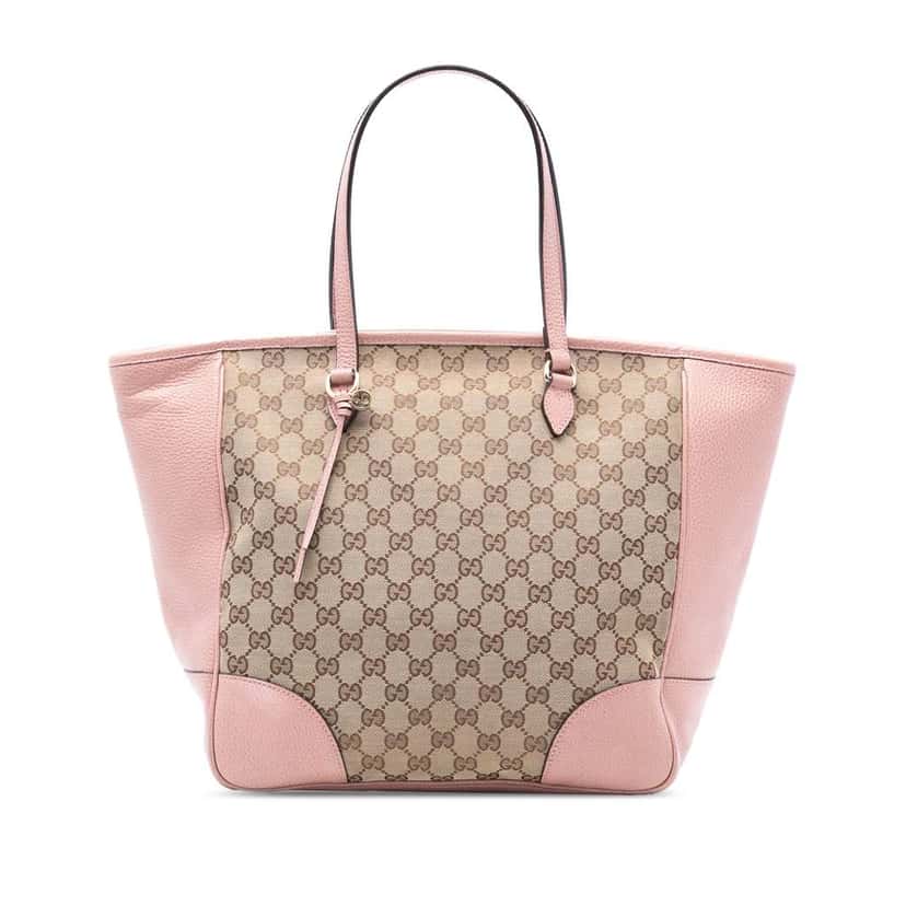 Gucci GG Canvas Bree Zippered Tote Brown Canvas Good condition - Front View