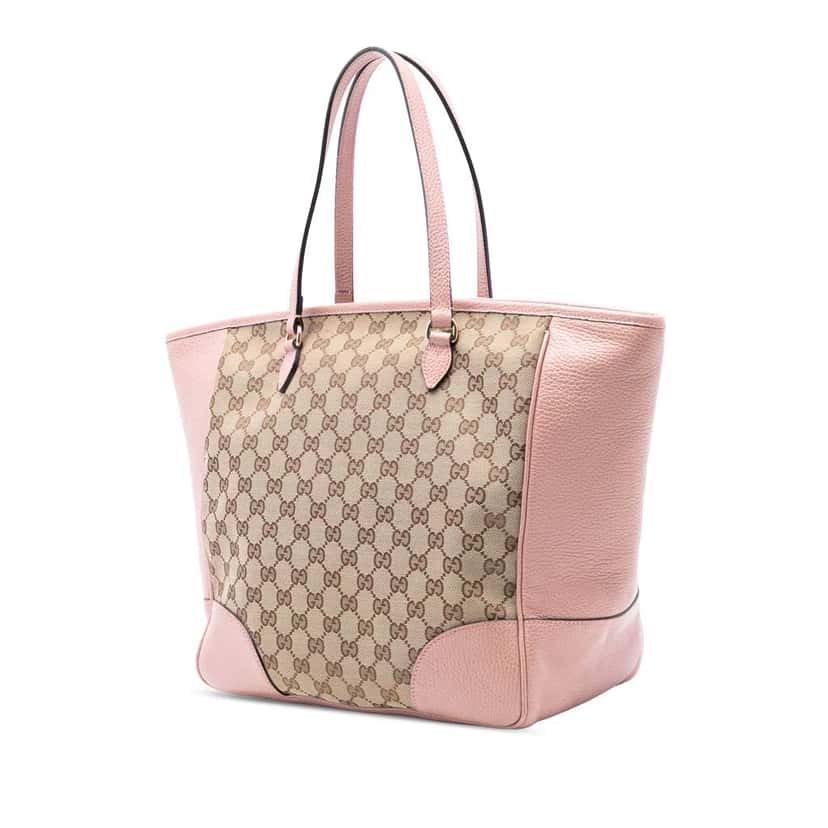 Gucci GG Canvas Bree Zippered Tote Brown Canvas Good condition - Back View