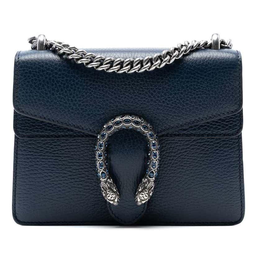 Gucci Small Leather Dionysus Crossbody Blue Leather Good condition - Front View