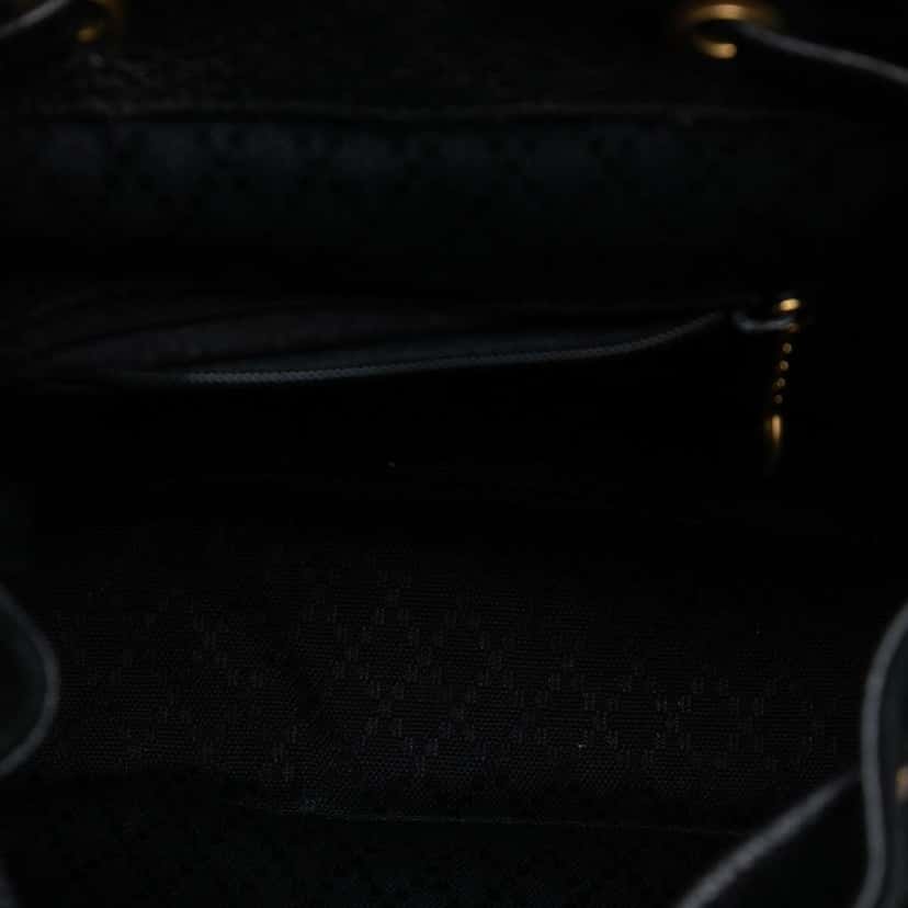 Gucci Suede Bamboo Backpack Black Leather Good condition - Model View