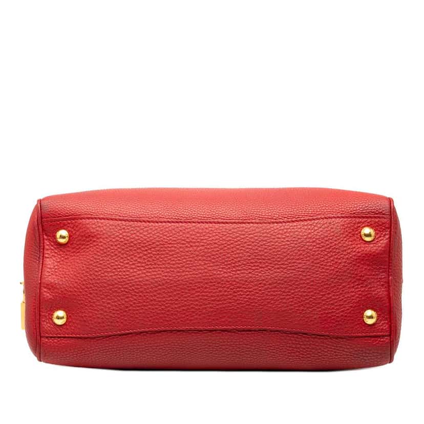 Prada Vitello Daino Bauletto Bag Red Leather Good condition - Inside View